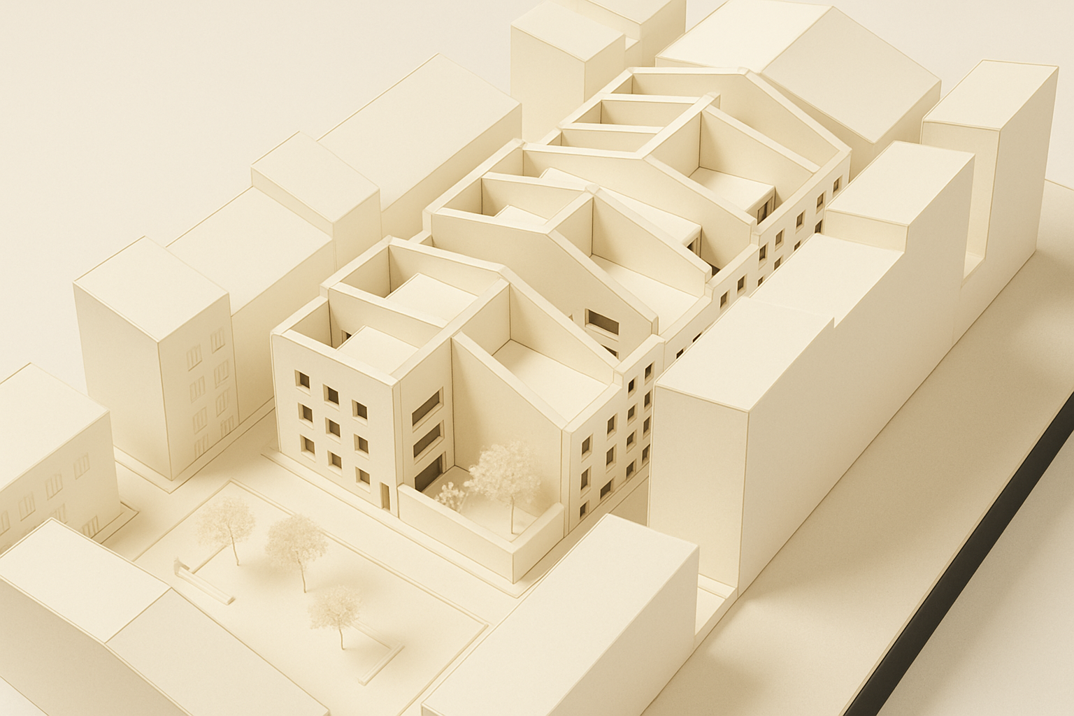 Photo maquette rénovation/réhabilitation ancien architecte